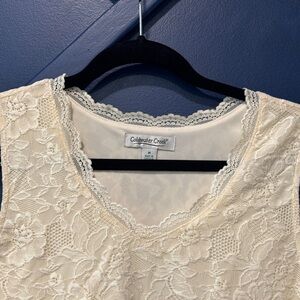 Coldwater Creek Ivory Lace Sleeveless Top